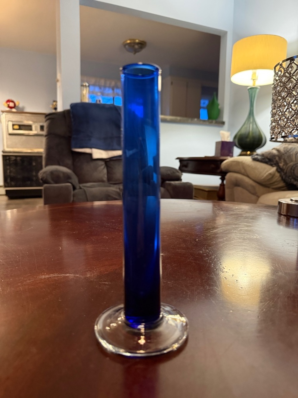 Small Cobalt Blue Glass Bud Vase